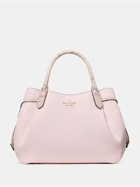 Kate Spade Dumpling Snake Embossed Large Satchel Shimmer Pink